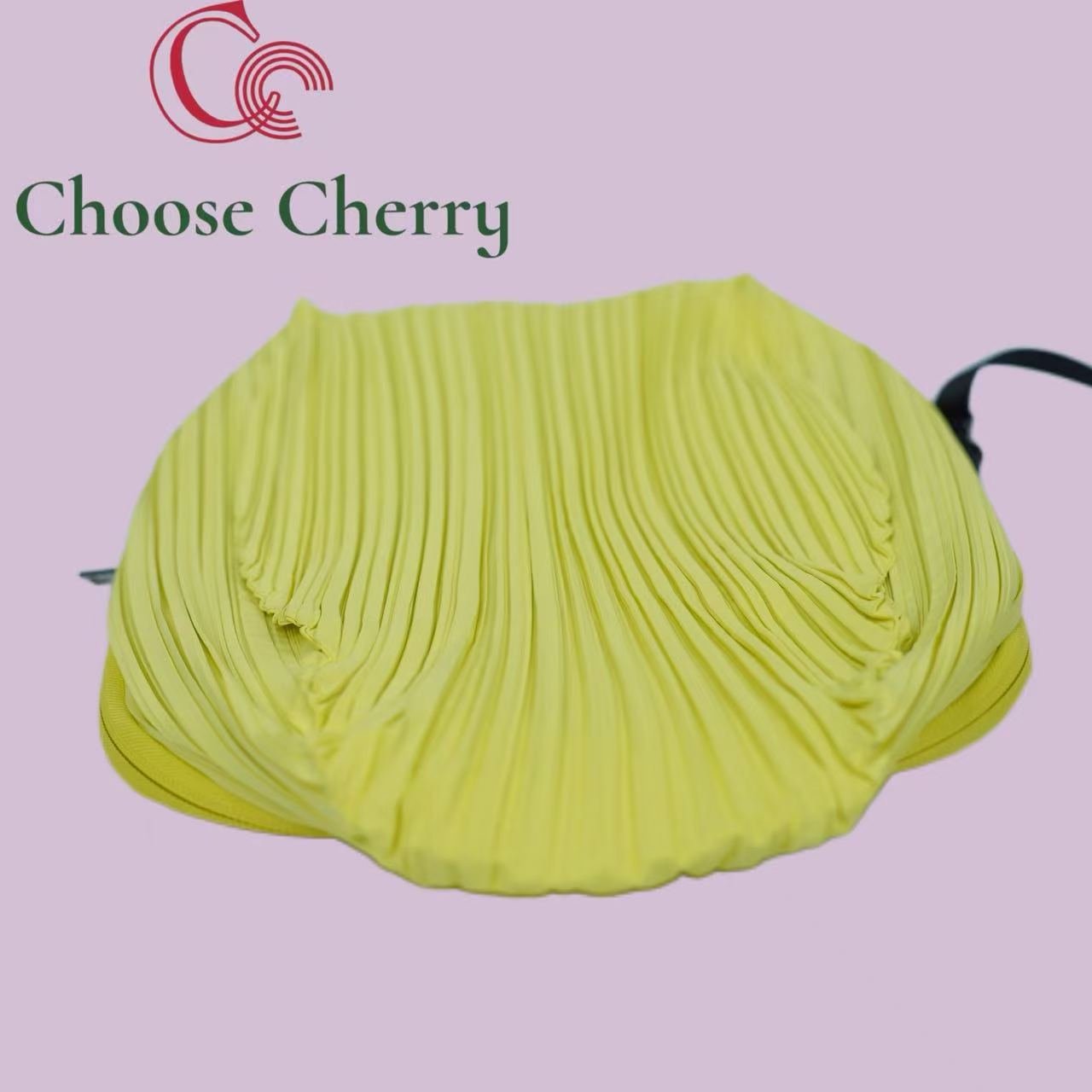Lime pleated shoulder bag